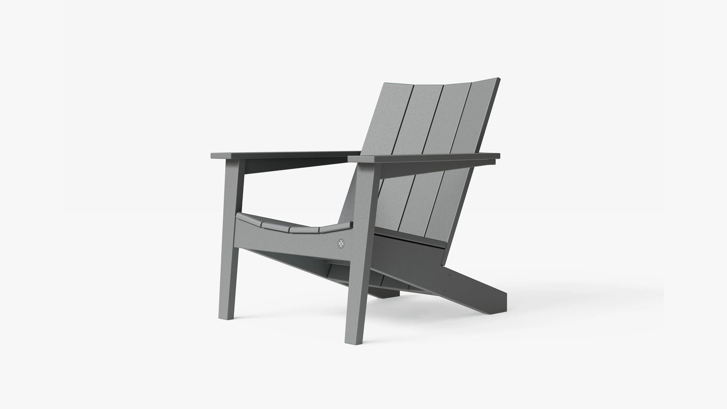 Ascent Adirondack chair in Gray – left side view modern outdoor deck chair
