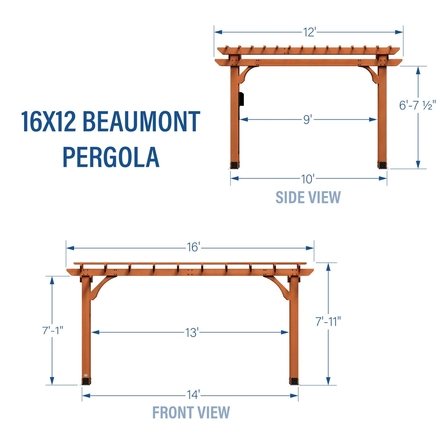 Backyard Discovery Beaumont 12' x 12' Cedar Pergola