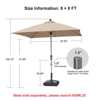 PURPLE LEAF 10' Round Patio Umbrella – Taupe