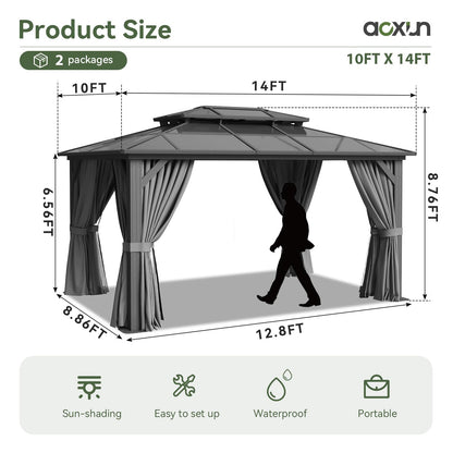 Aoxun 12' x 10' Hardtop Outdoor Gazebo