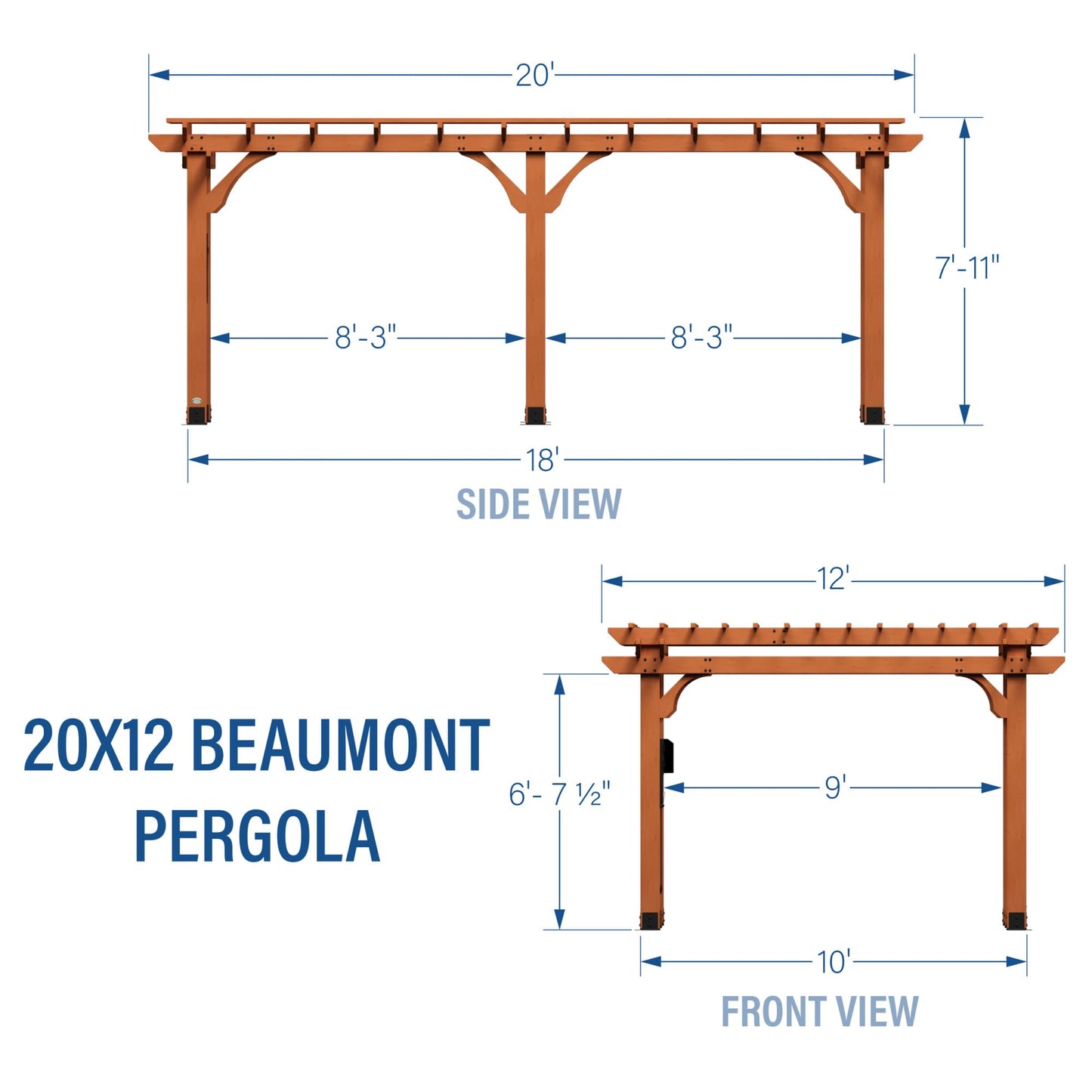 Backyard Discovery Beaumont 12' x 12' Cedar Pergola
