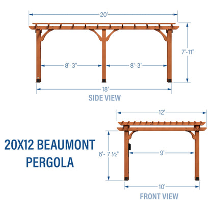 Backyard Discovery Beaumont 12' x 12' Cedar Pergola