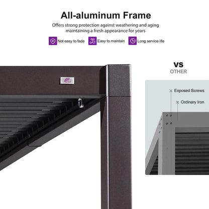 PURPLE LEAF 10' x 10' Louvered Pergola – Bronze