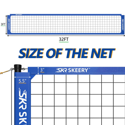 SKEERY Outdoor Volleyball Net Set – 32FT