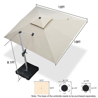 PURPLE LEAF 12' Offset Patio Umbrella – Terra