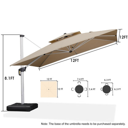 PURPLE LEAF 12' Offset Patio Umbrella – Terra