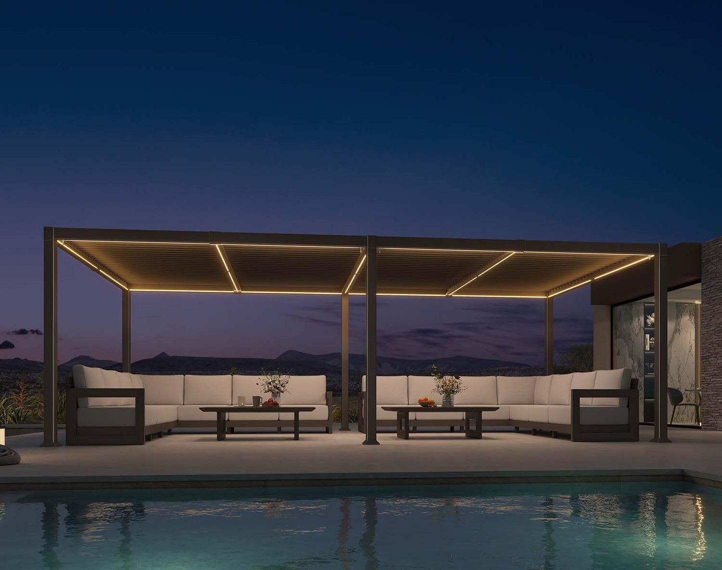 PURPLE LEAF 10' x 10' Louvered Pergola – Bronze