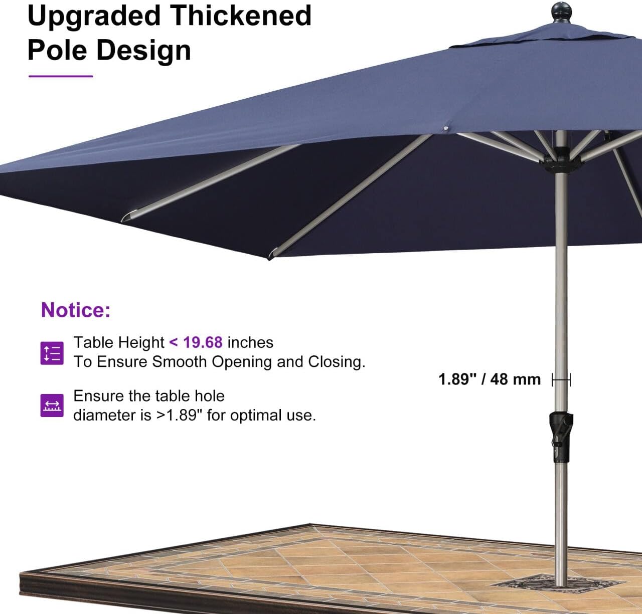 PURPLE LEAF 10' Round Patio Umbrella – Taupe