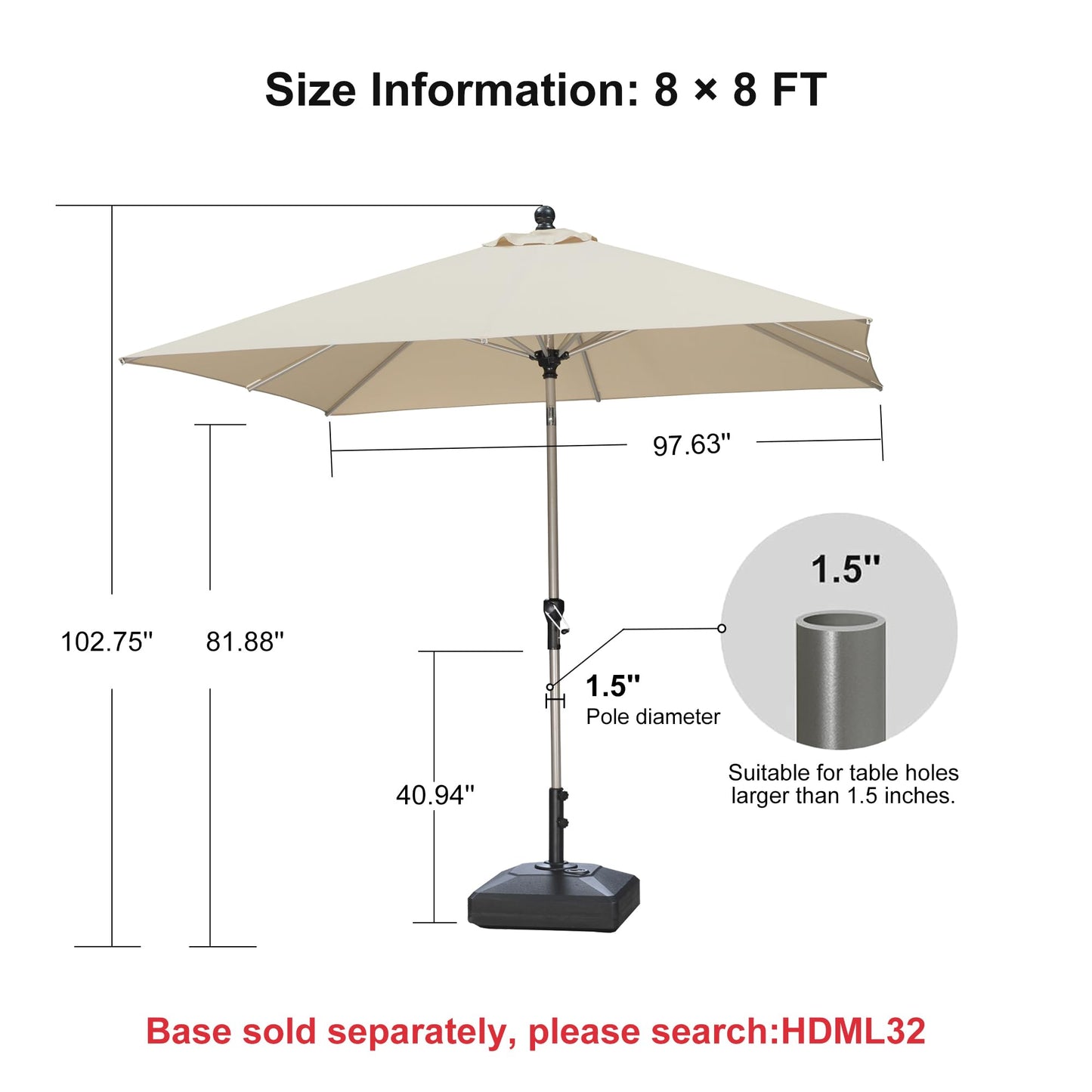 PURPLE LEAF 10' Round Patio Umbrella – Taupe