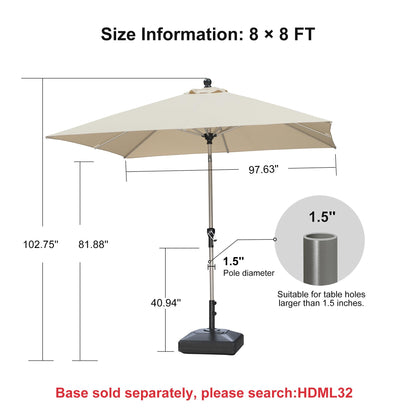 PURPLE LEAF 10' Round Patio Umbrella – Taupe