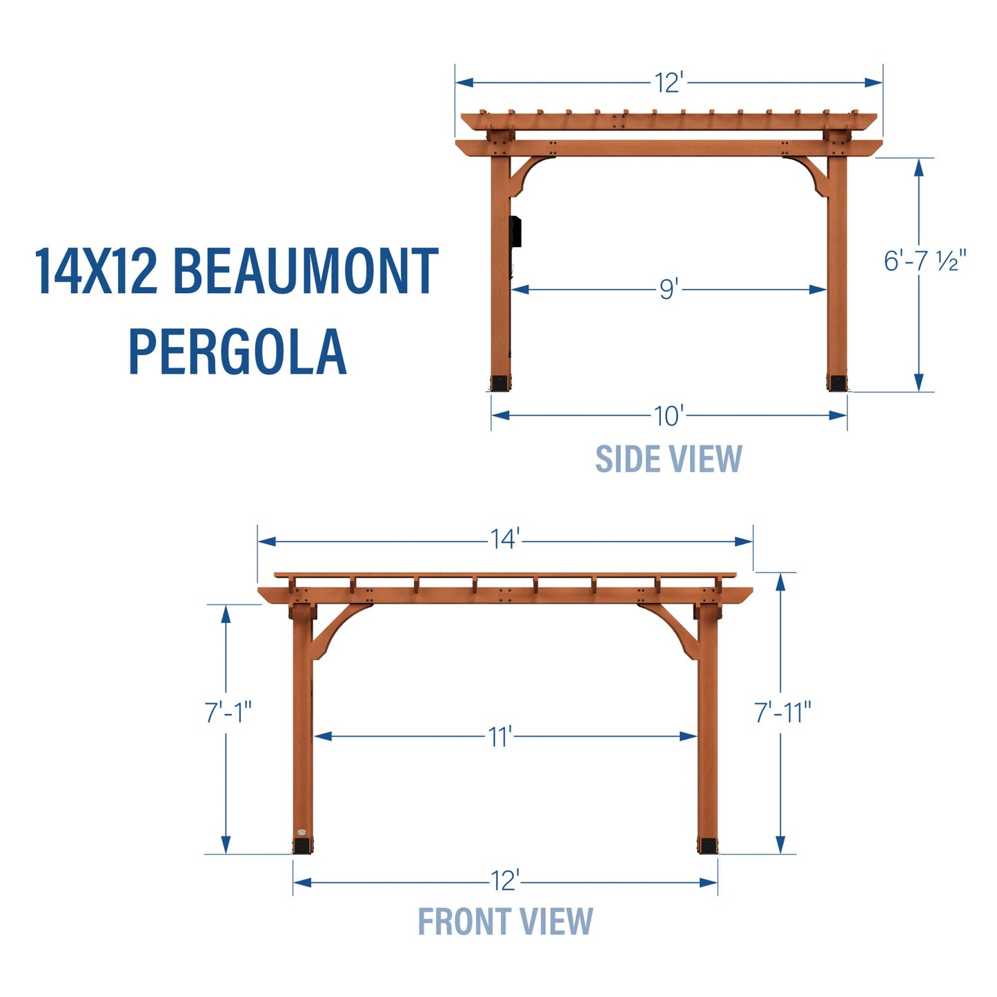 Backyard Discovery Beaumont 12' x 12' Cedar Pergola