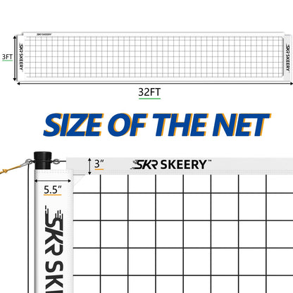 SKEERY Outdoor Volleyball Net Set – 32FT