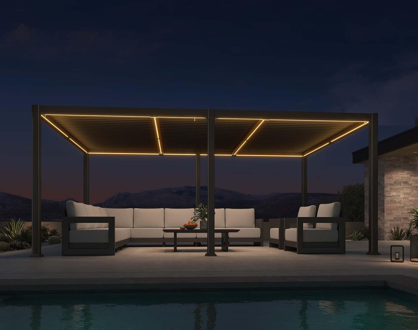 PURPLE LEAF 10' x 10' Louvered Pergola – Bronze