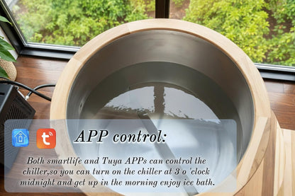 AURGOD Cedar Cold Plunge Tub with Chiller