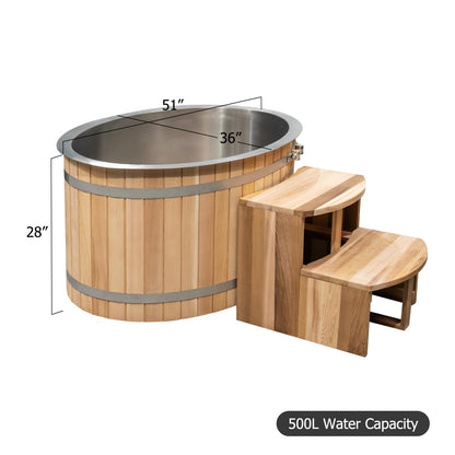 AURGOD Cedar Cold Plunge Tub with Chiller