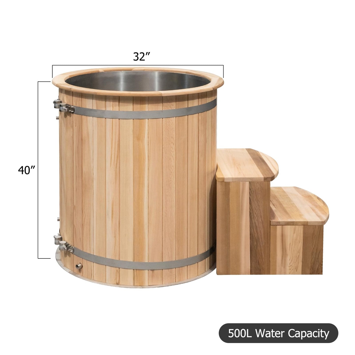 AURGOD Cedar Cold Plunge Tub with Chiller