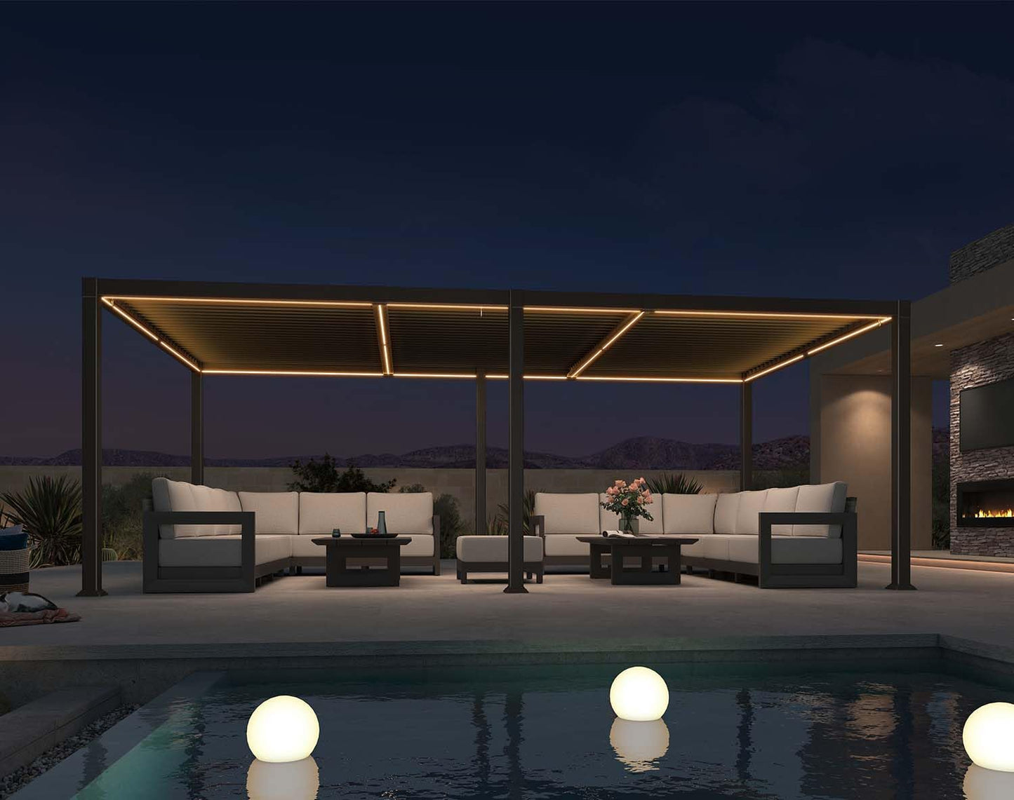 PURPLE LEAF 10' x 10' Louvered Pergola – Bronze