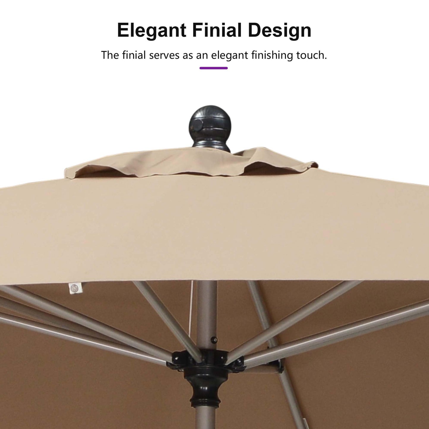 PURPLE LEAF 10' Round Patio Umbrella – Taupe