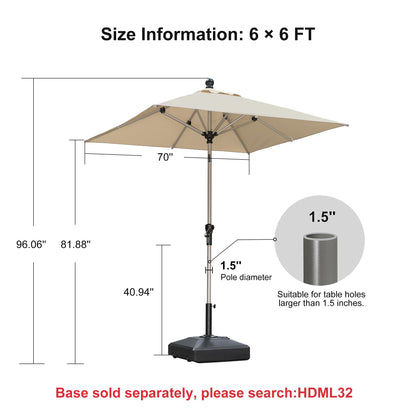 PURPLE LEAF 10' Round Patio Umbrella – Taupe