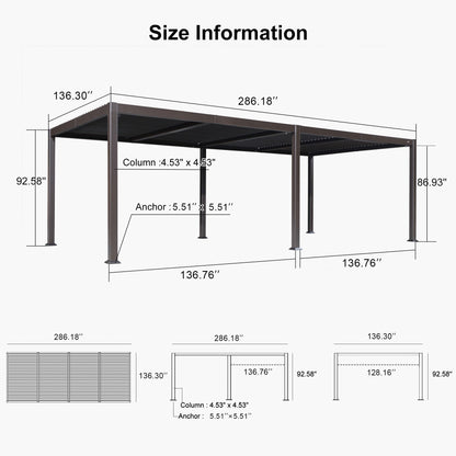 PURPLE LEAF 10' x 10' Louvered Pergola – Bronze