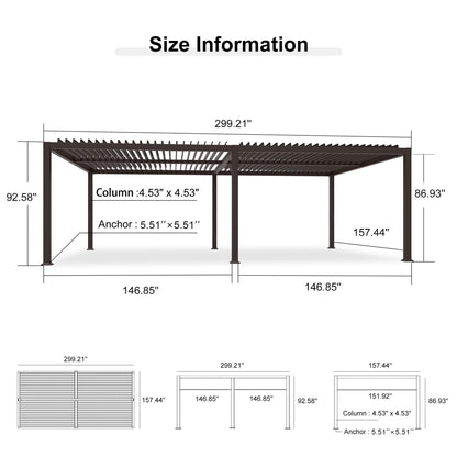 PURPLE LEAF 10' x 10' Louvered Pergola – Bronze