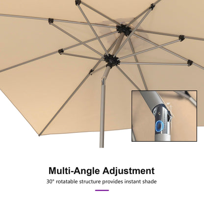 PURPLE LEAF 10' Round Patio Umbrella – Taupe