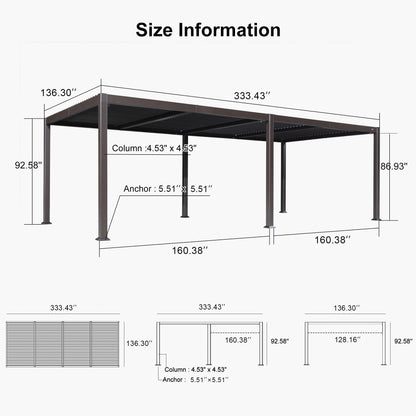 PURPLE LEAF 10' x 10' Louvered Pergola – Bronze