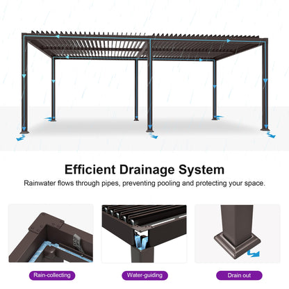 PURPLE LEAF 10' x 10' Louvered Pergola – Bronze
