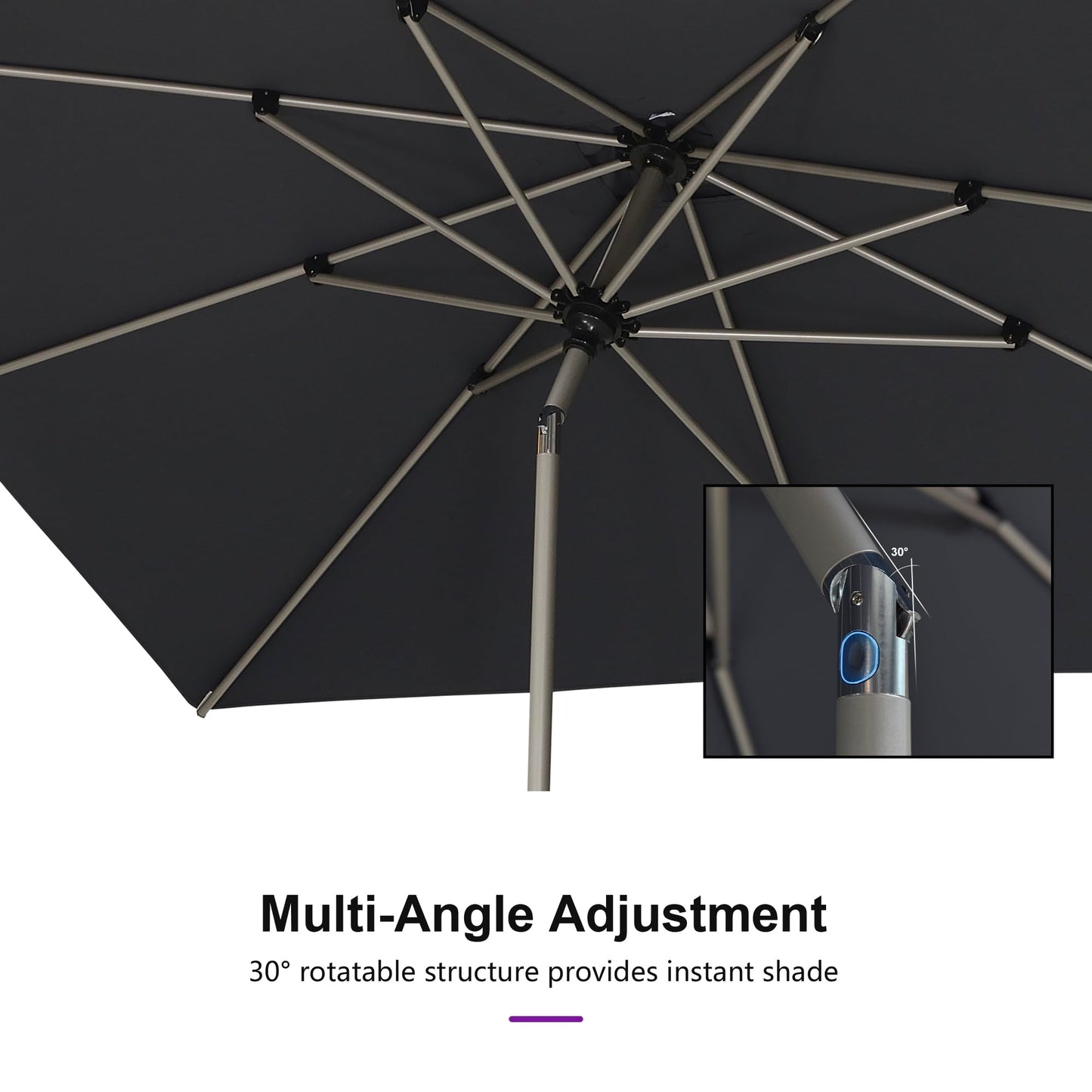 PURPLE LEAF 10' Round Patio Umbrella – Taupe