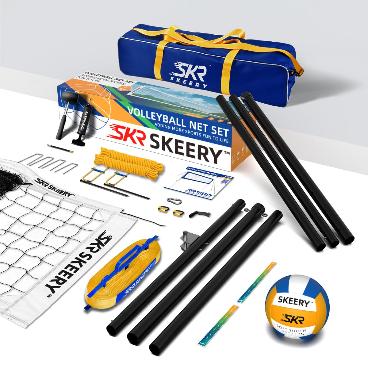 SKEERY Outdoor Volleyball Net Set – 32FT