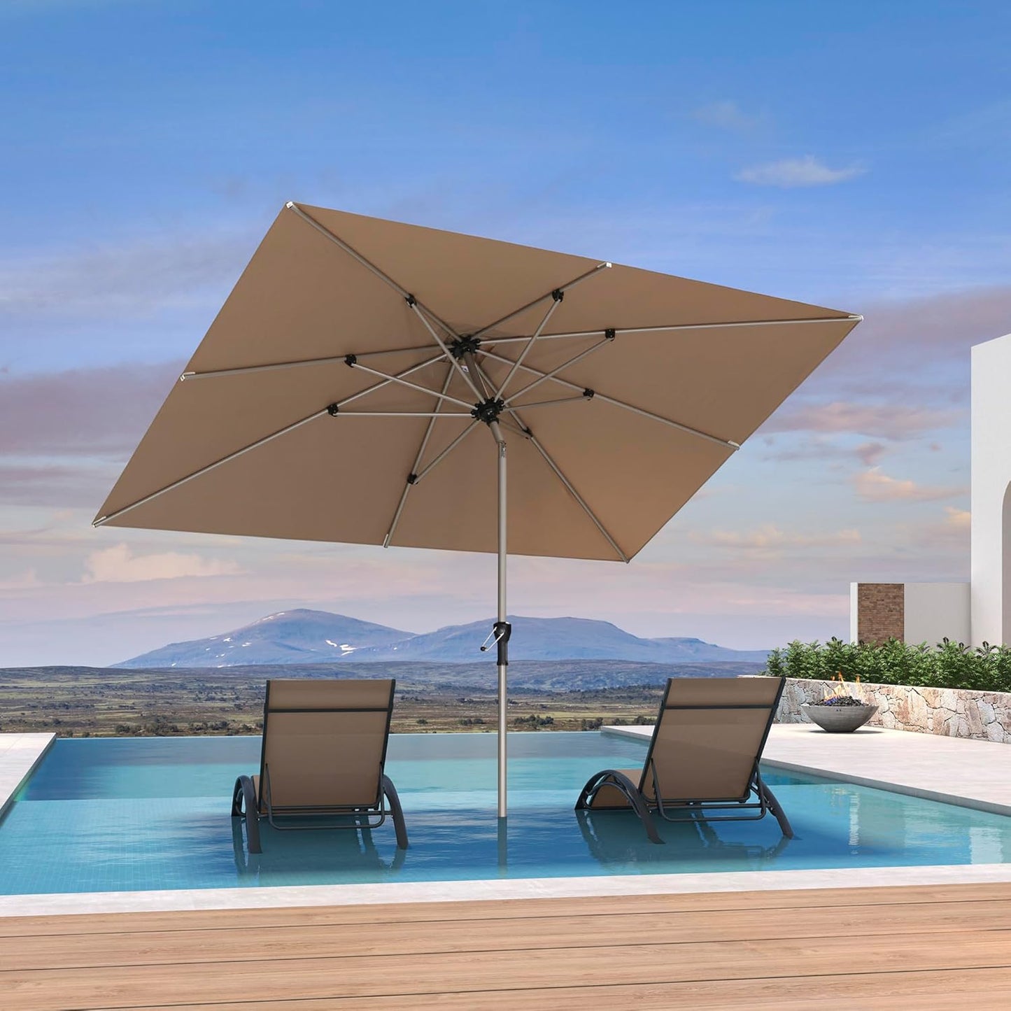 PURPLE LEAF 10' Round Patio Umbrella – Taupe