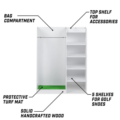 GoSports Wooden Golf Bag Organizer Rack