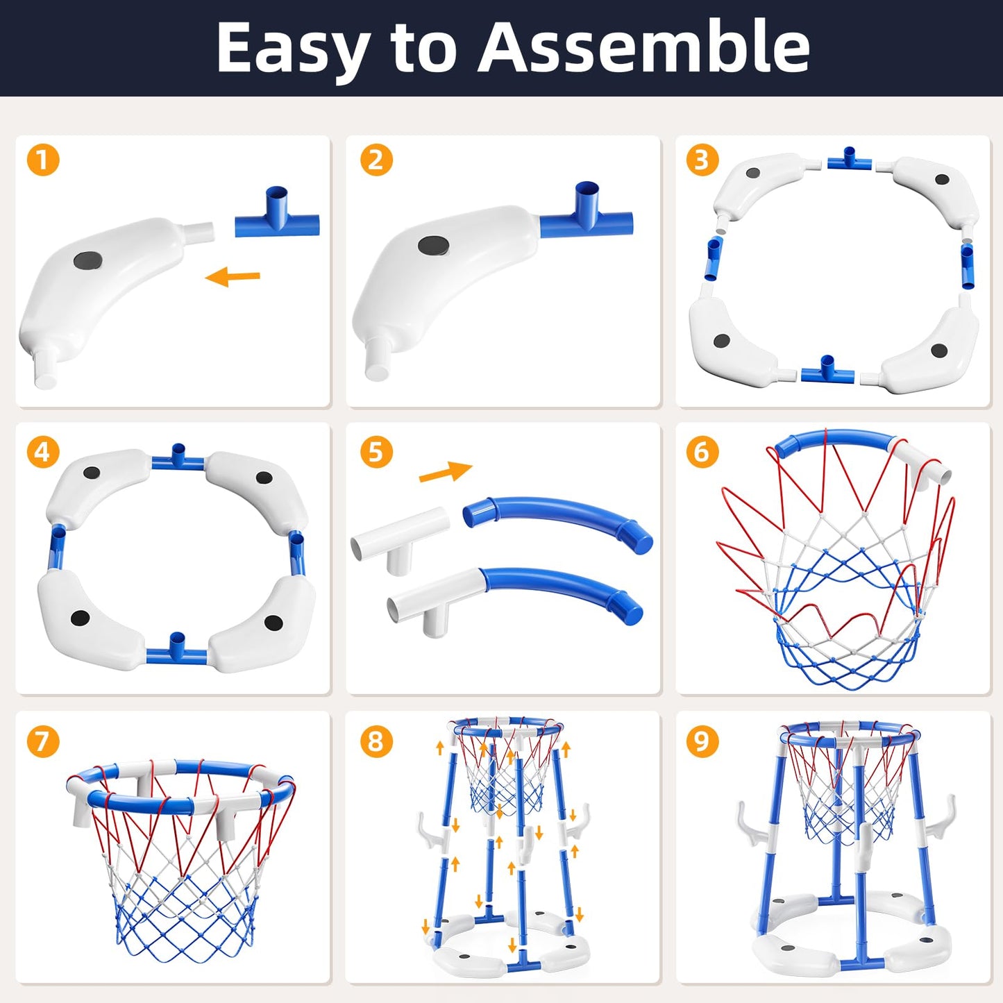 NIPLOOOW Floating Pool Basketball Hoop Game