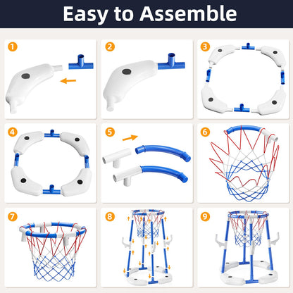 NIPLOOOW Floating Pool Basketball Hoop Game