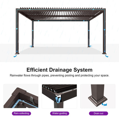 PURPLE LEAF 10' x 10' Louvered Pergola – Bronze