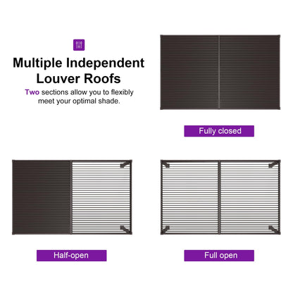 PURPLE LEAF 10' x 10' Louvered Pergola – Bronze