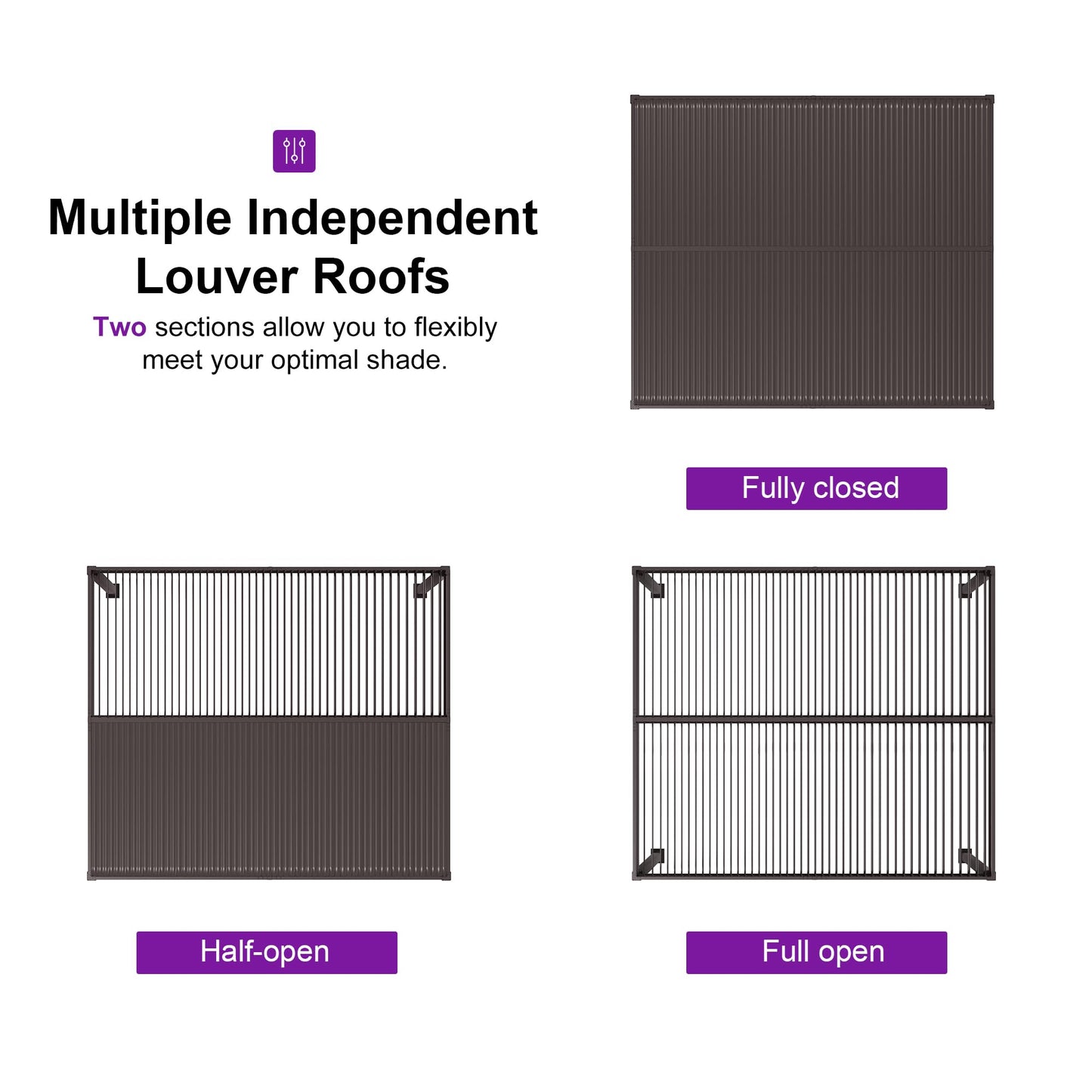 PURPLE LEAF 10' x 10' Louvered Pergola – Bronze