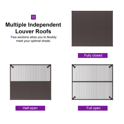 PURPLE LEAF 10' x 10' Louvered Pergola – Bronze