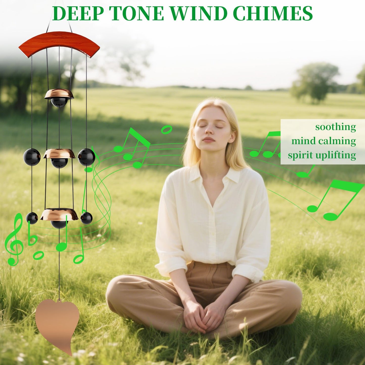 Coobest Copper Temple Wind Chimes – 36"