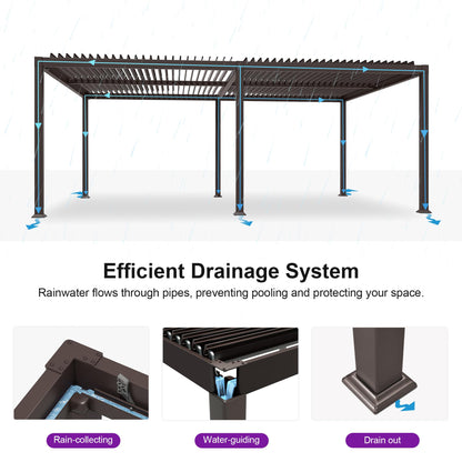 PURPLE LEAF 10' x 10' Louvered Pergola – Bronze