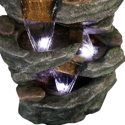 SunJet 6-Tier Outdoor Water Fountain with LED Lights