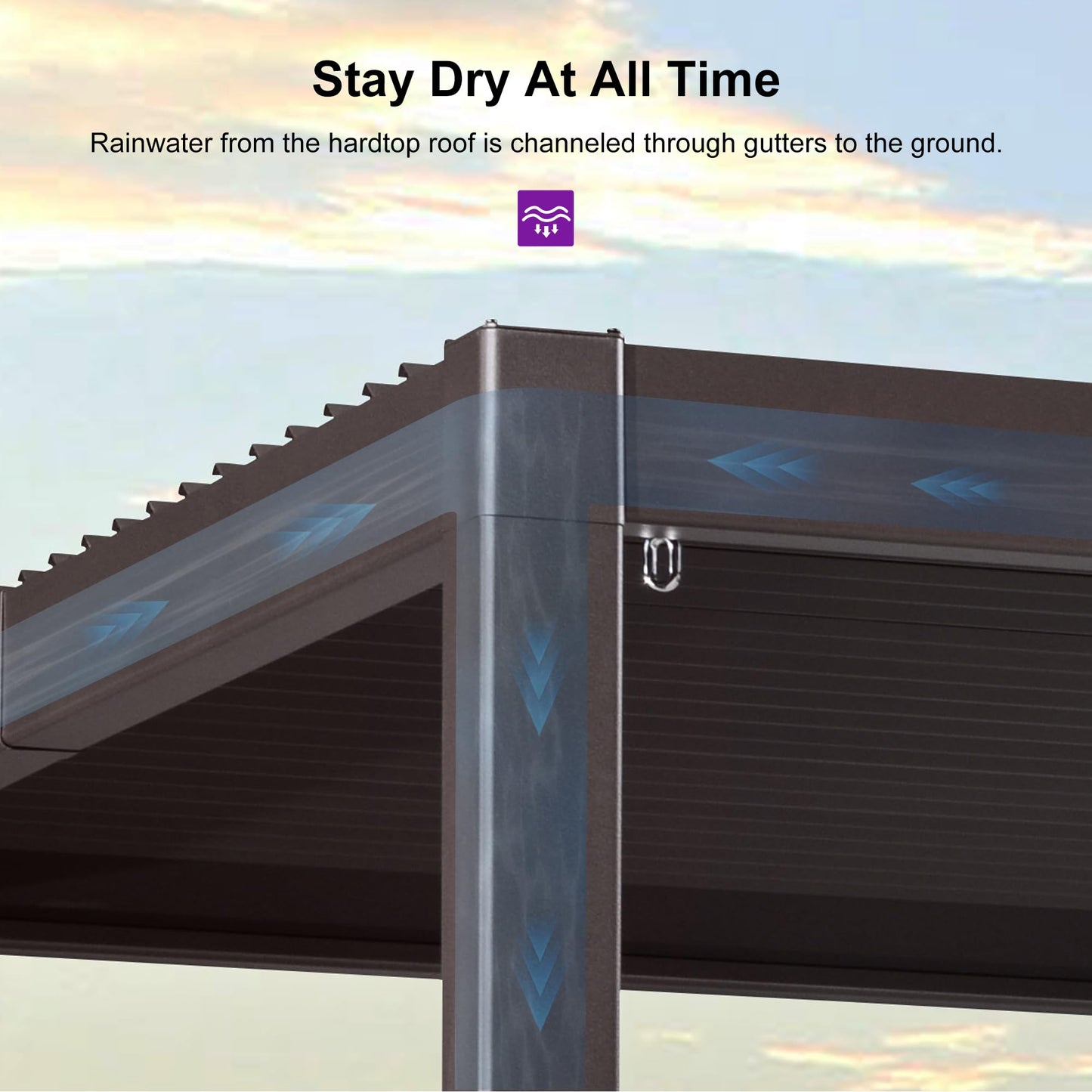 PURPLE LEAF 10' x 10' Louvered Pergola – Bronze