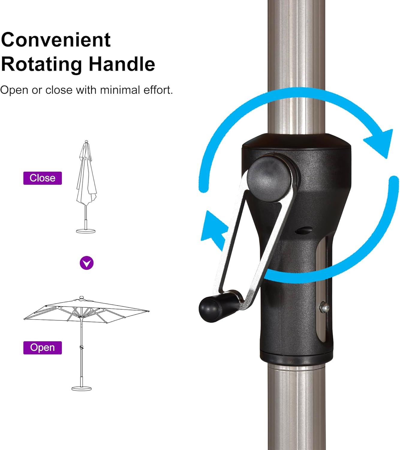 PURPLE LEAF 10' Round Patio Umbrella – Taupe