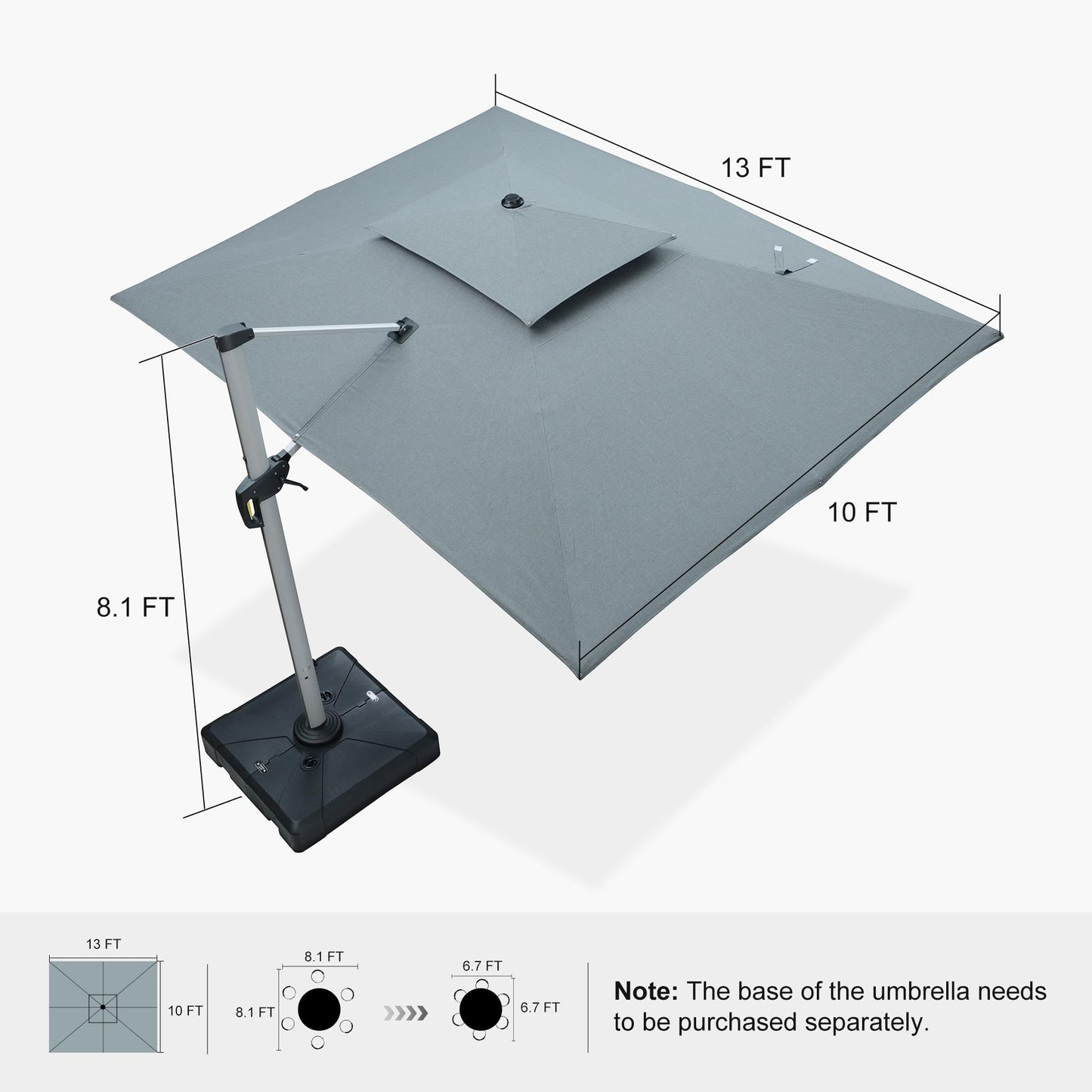 PURPLE LEAF 12' Offset Patio Umbrella – Terra