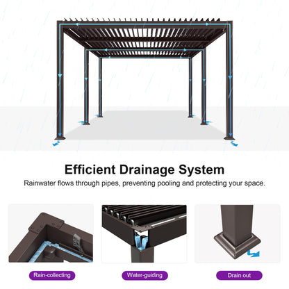 PURPLE LEAF 10' x 10' Louvered Pergola – Bronze