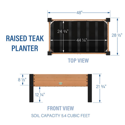 Backyard Discovery Teak Raised Garden Bed Planter