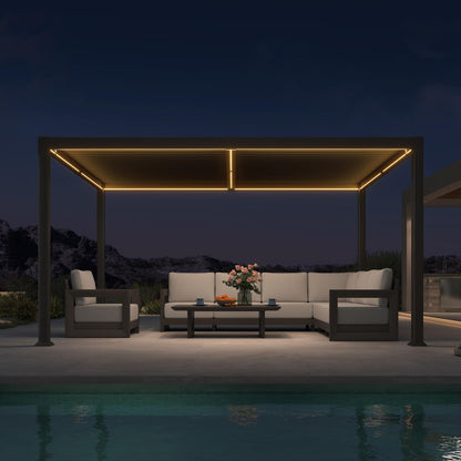 PURPLE LEAF 10' x 10' Louvered Pergola – Bronze