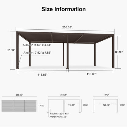 PURPLE LEAF 10' x 10' Louvered Pergola – Bronze