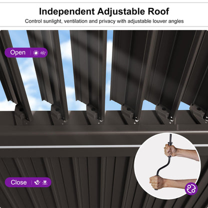 PURPLE LEAF 10' x 10' Louvered Pergola – Bronze