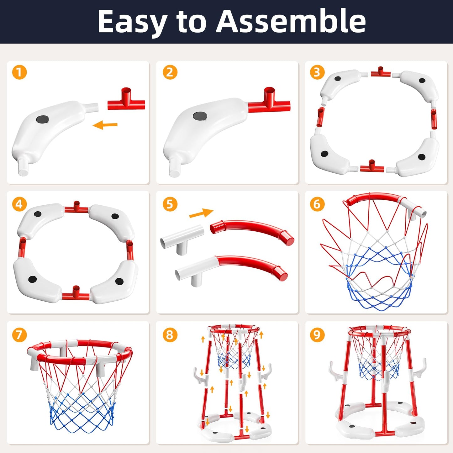 NIPLOOOW Floating Pool Basketball Hoop Game